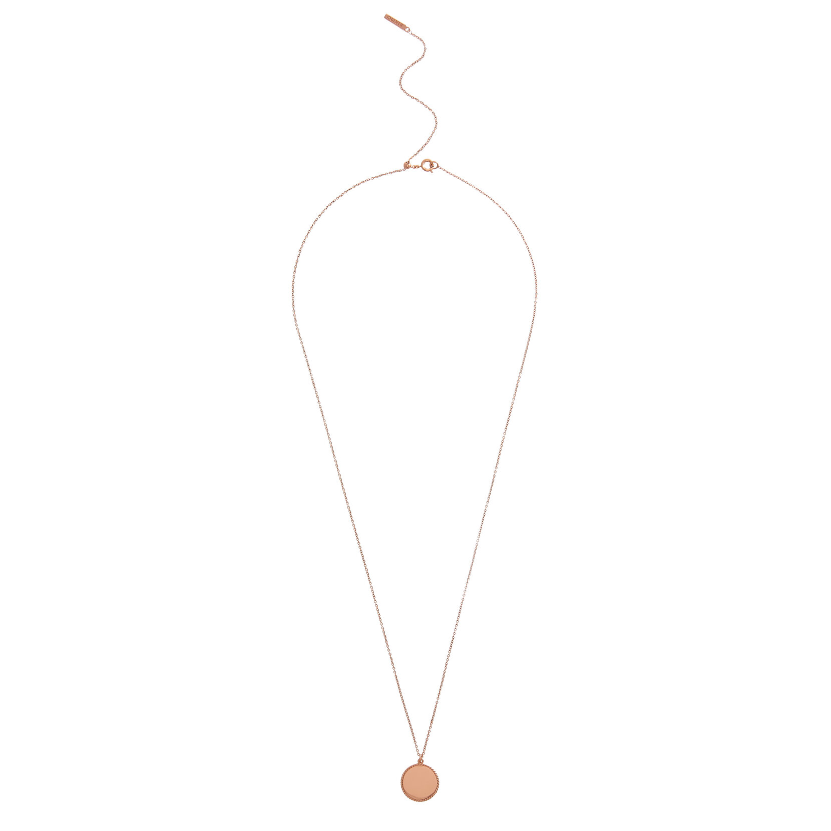Collier or rose à médaillon Engravable