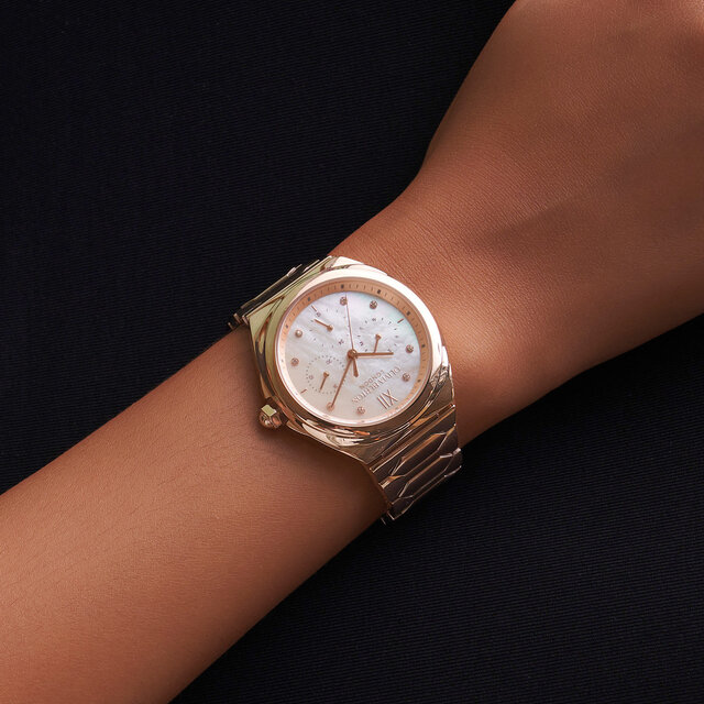 36mm Lustre Multi-Function White & Rose Gold Bracelet Watch