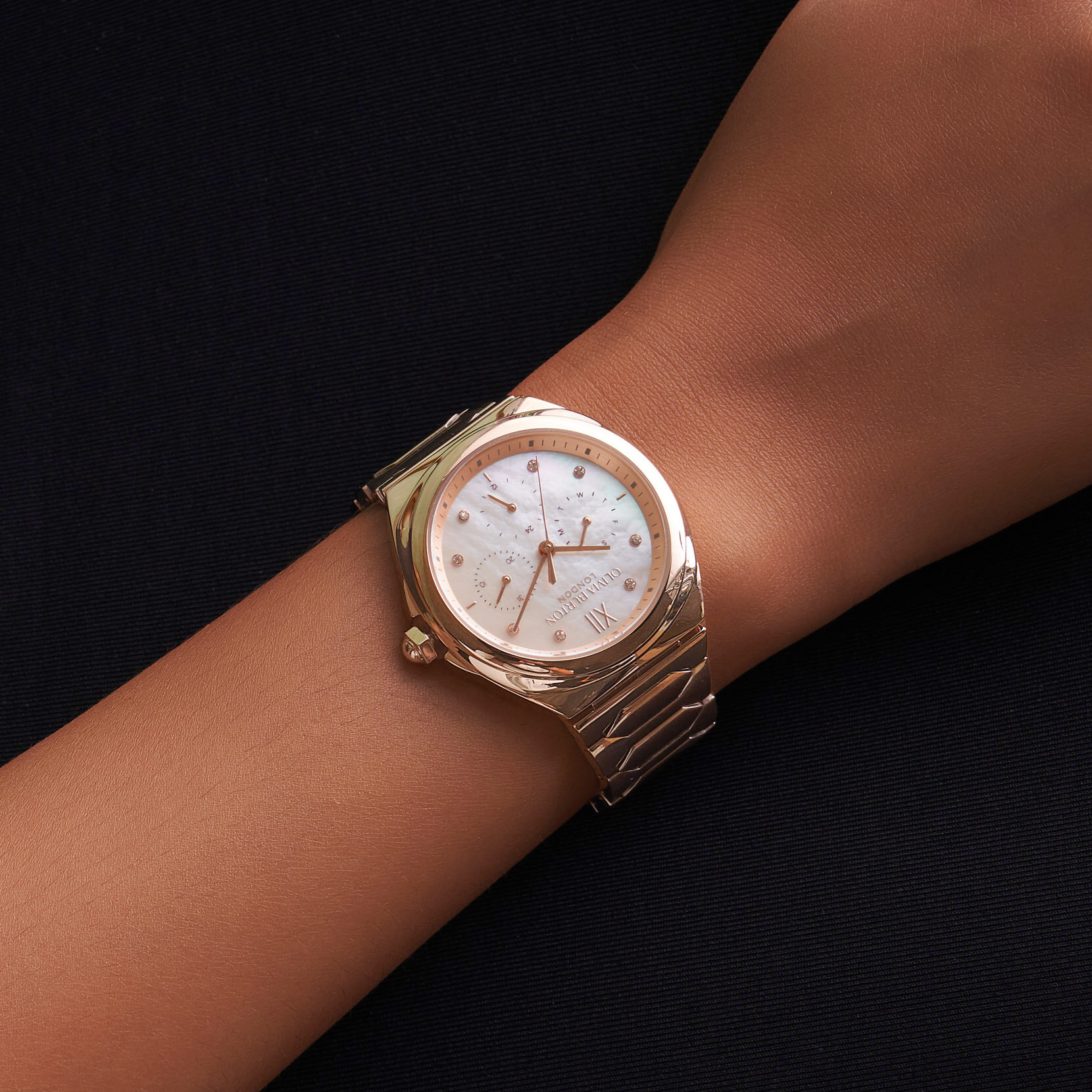 36mm Lustre Multi-Function White & Rose Gold Bracelet Watch