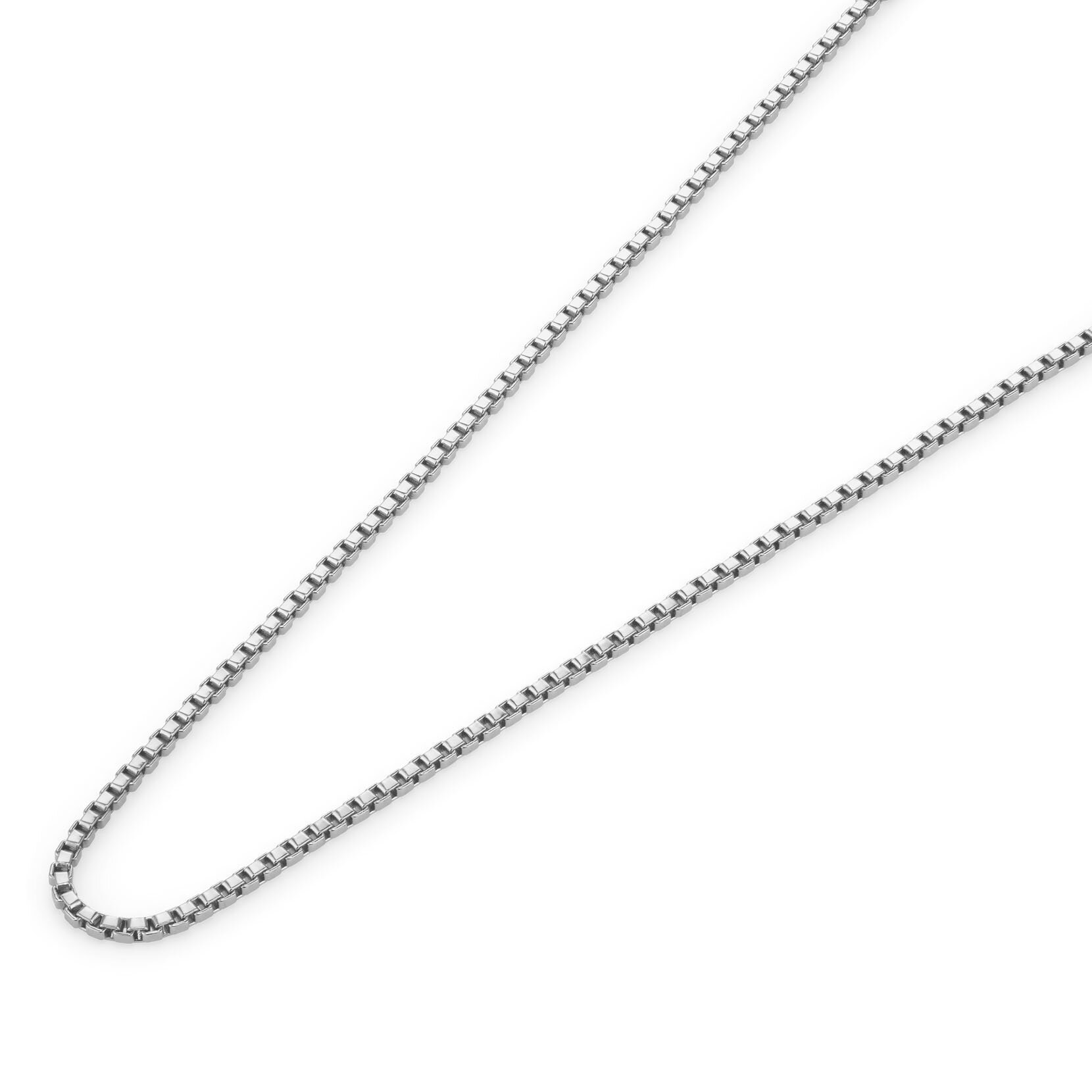 Venetian Silver Tone Box Chain Necklace