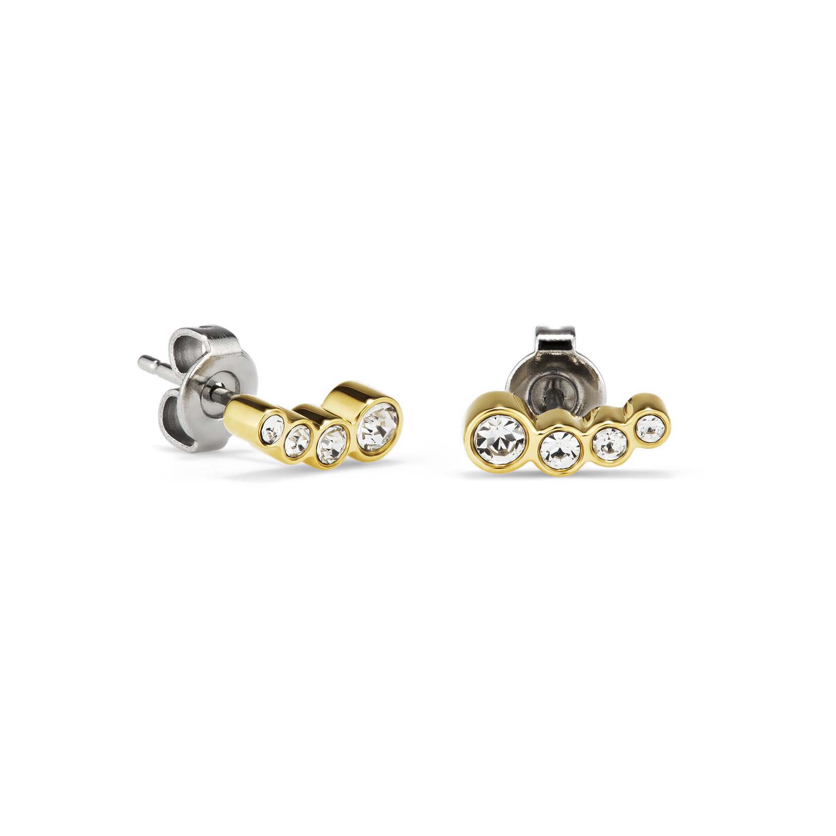 Crystal Gold Plated Stud Earrings