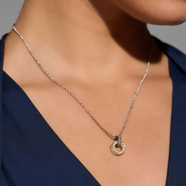 Collier Interlink Deux tons Argent et Or