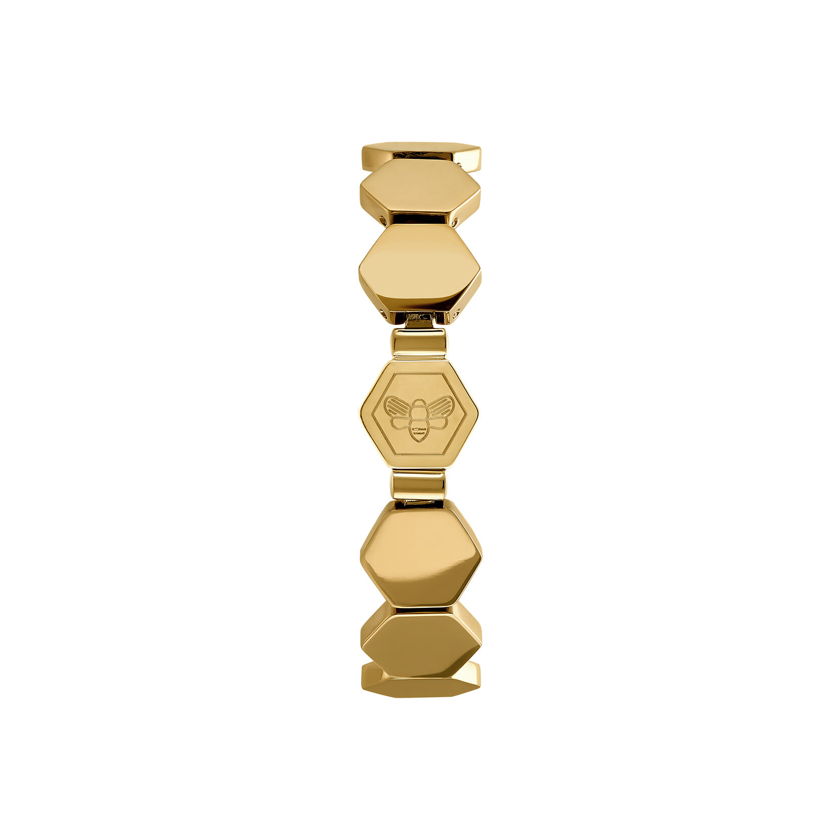 Honeycomb Gold Plated Slim Cuff Bracelet