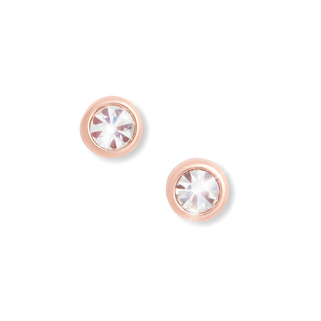 Rose Gold Round Stud Earrings