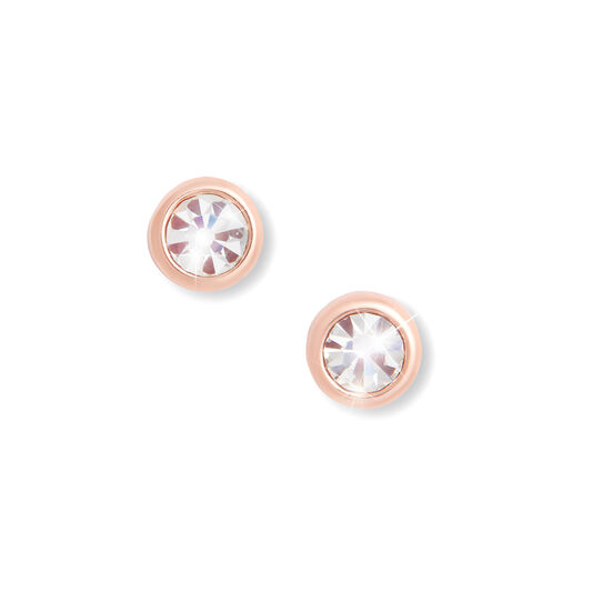Bejeweled Classics Rose Gold Round Stud Earrings
