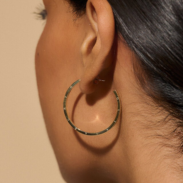 Linear Gold Hoop Earrings