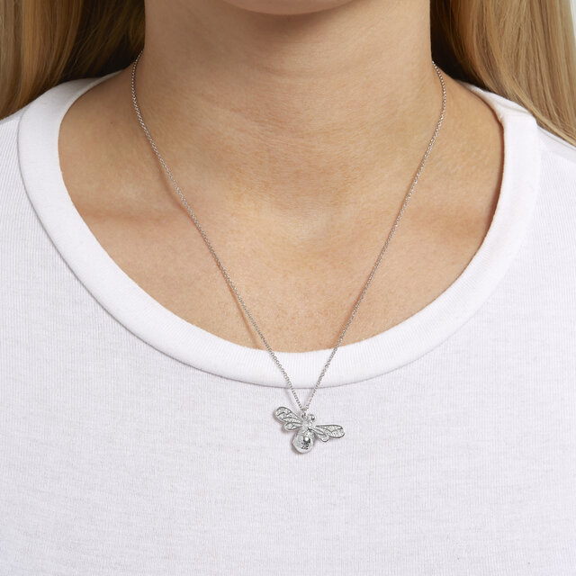 Silver Bee Necklace
