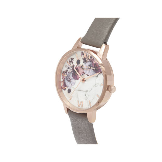 Marble Floral London Grey & Rose Gold