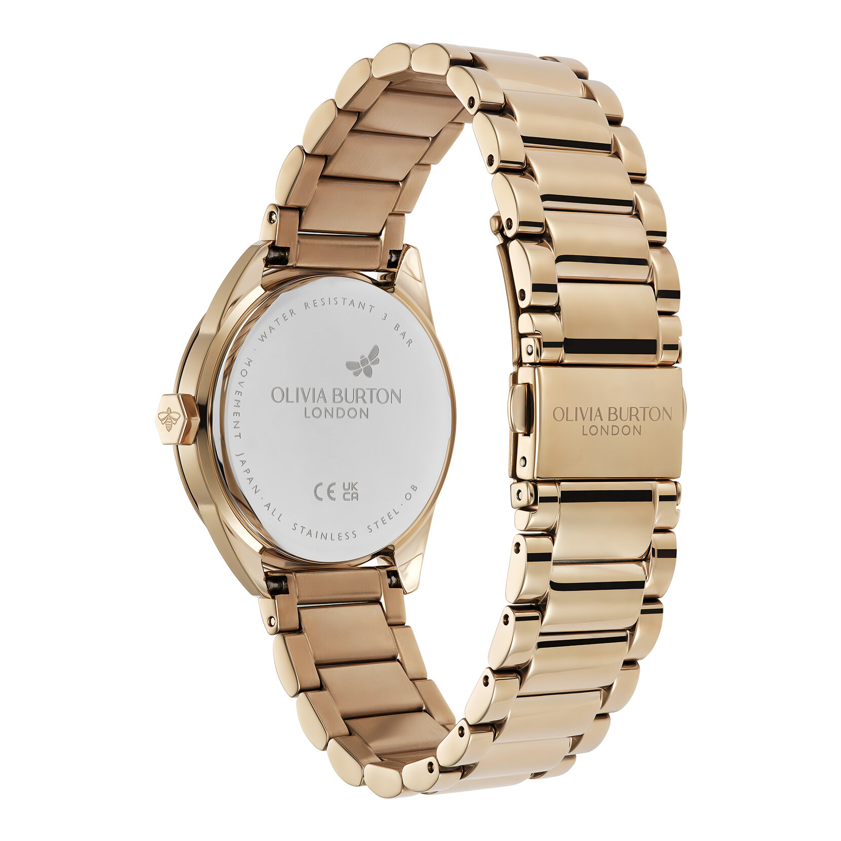 34mm Geo Ivory & Rose Gold Bracelet Watch