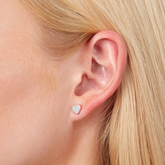 You Have My Heart Studs Grey & Rose Gold