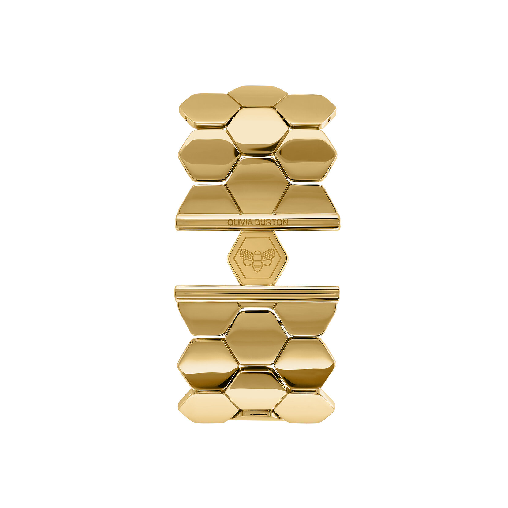 Honeycomb Gold Plated Cuff Bracelet