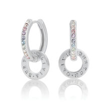 Créoles Rainbow Interlink argent 