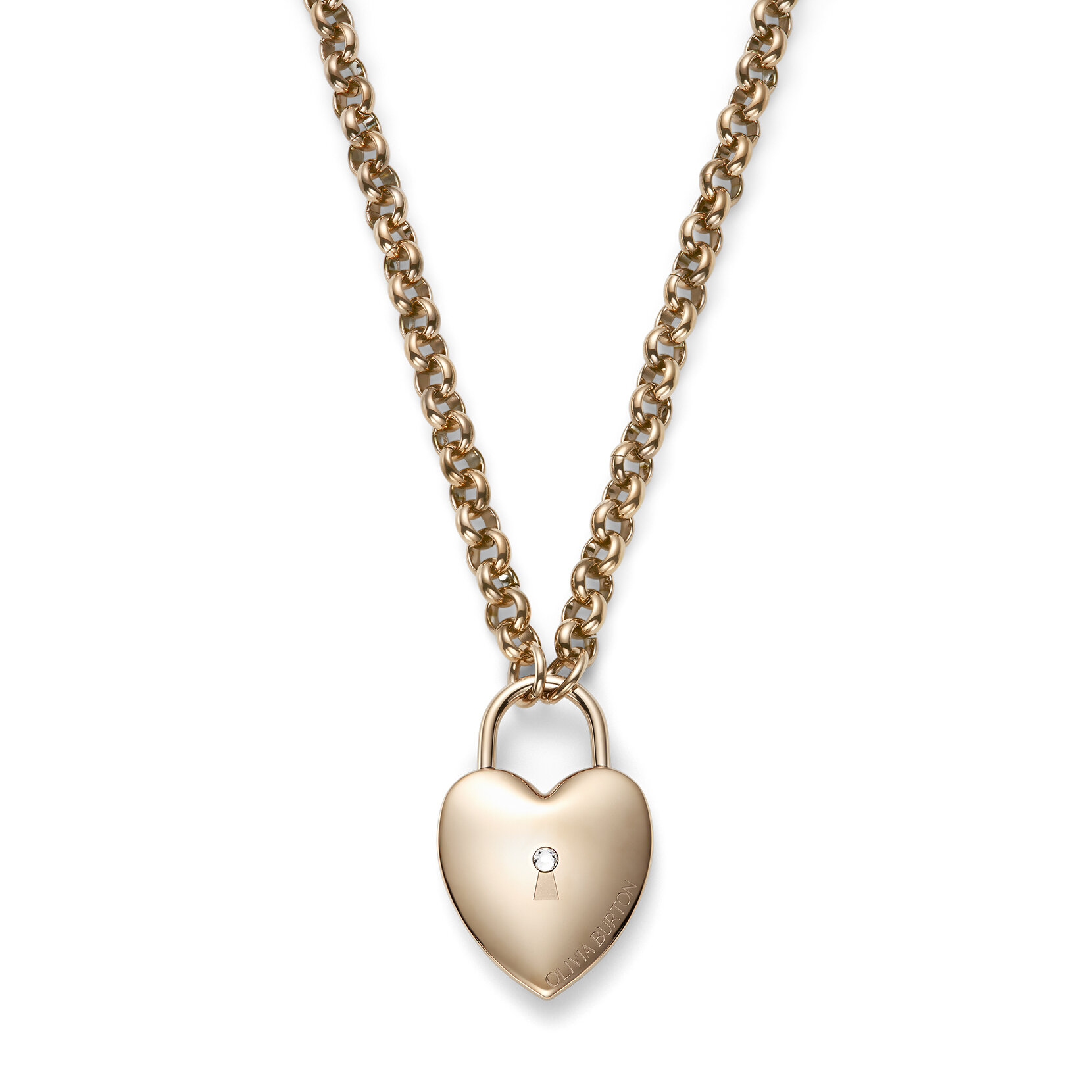 Collier pendentif Locked Heart Or Rose plaqué