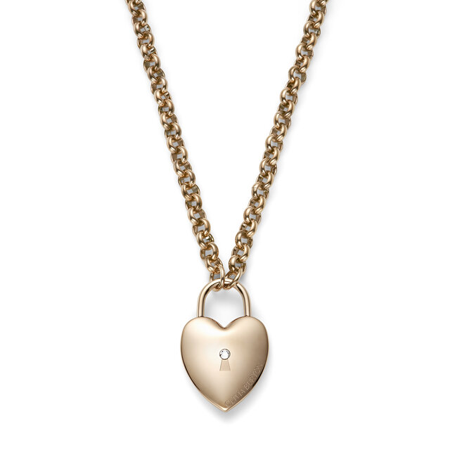 Collier pendentif Locked Heart Or Rose plaqué