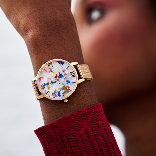 38mm Rose Gold & Red Eco Vegan Strap Gift Set