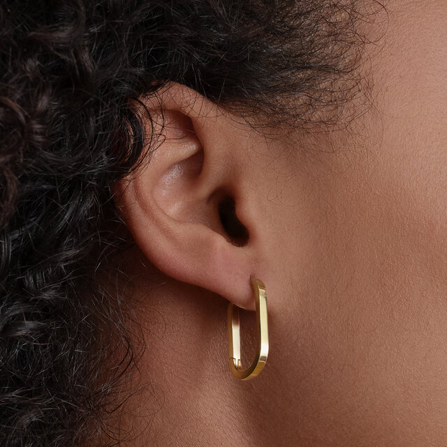 Soft Square Gold Plated Hoop Earrings