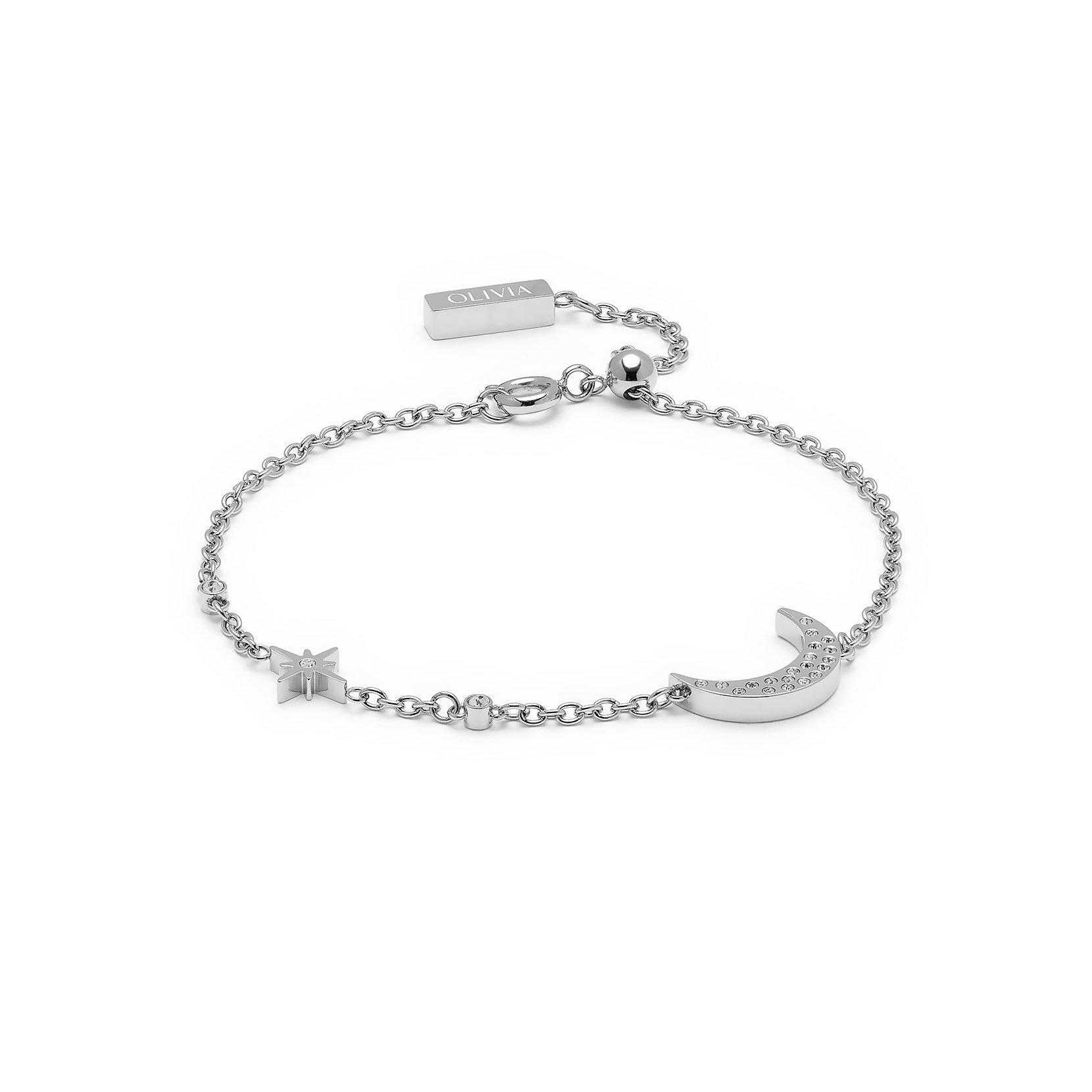 Bracelet Étoile polaire et Lune Argent