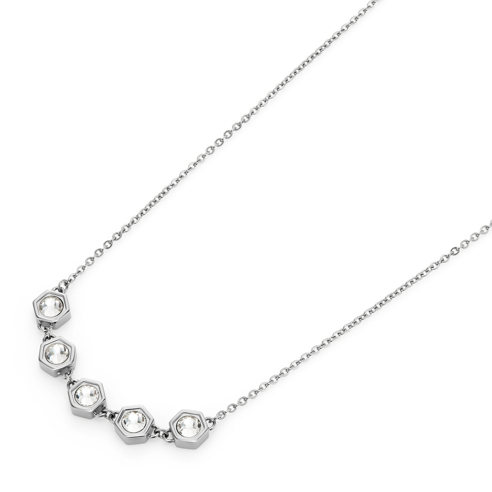 Collier Superposition Ever Stacked Cristal Honeycomb Argent