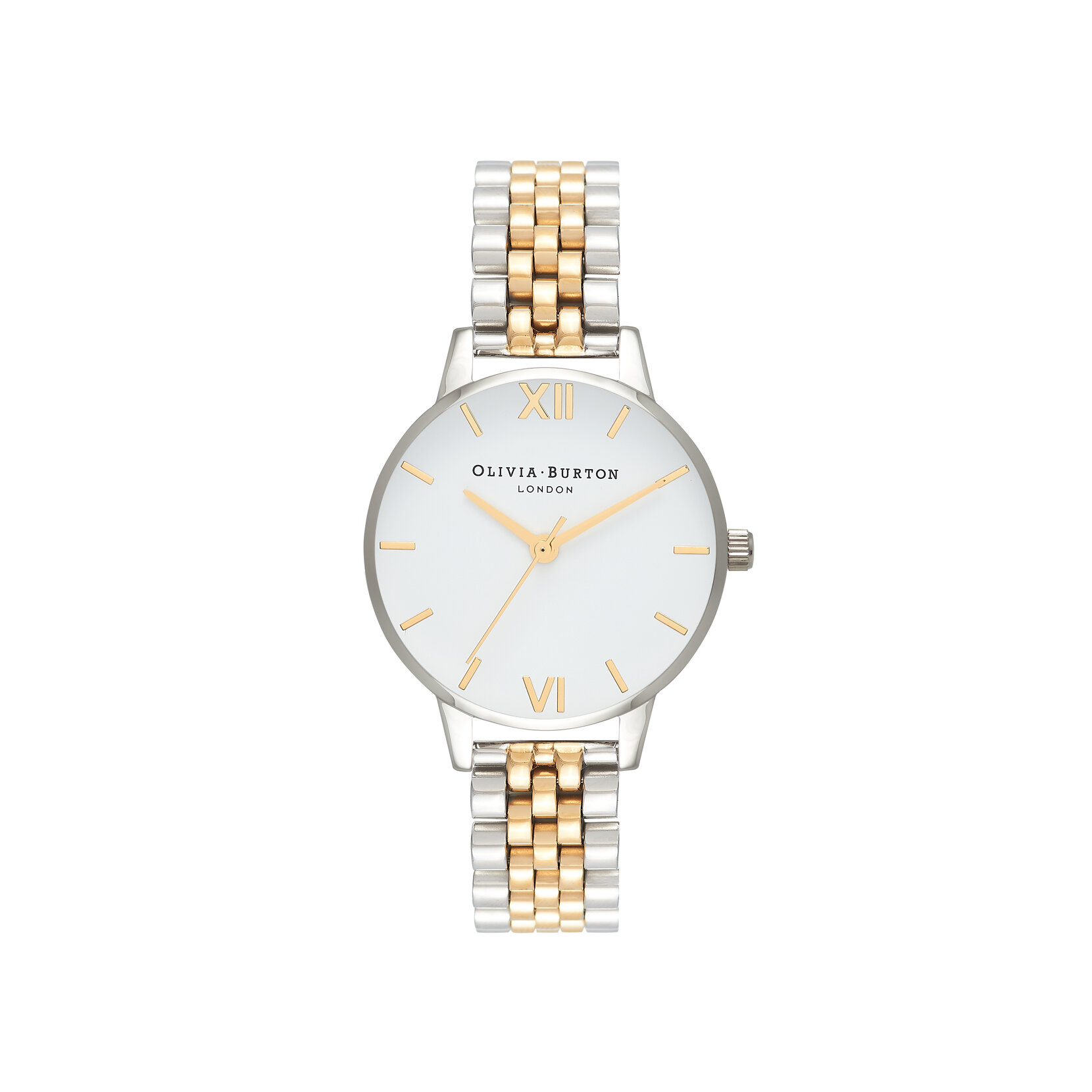 Montre et bracelet or et argent et cadran intermédiaire blanc