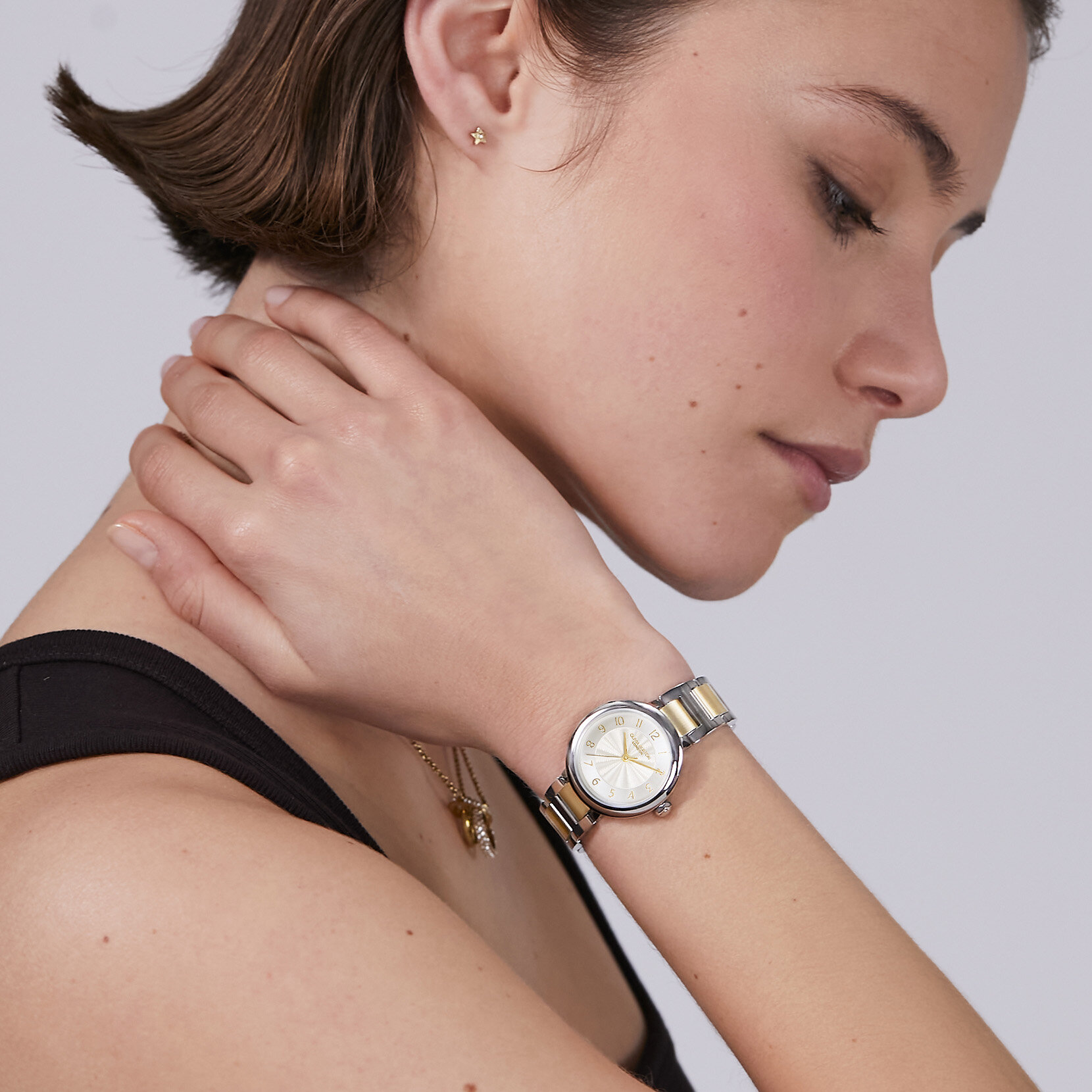 Montre Pembroke Blanc & Bracelet Bicolore 30mm