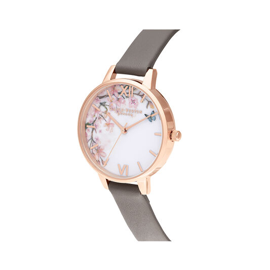 Pretty Blossom Grey & Rose Gold Watch