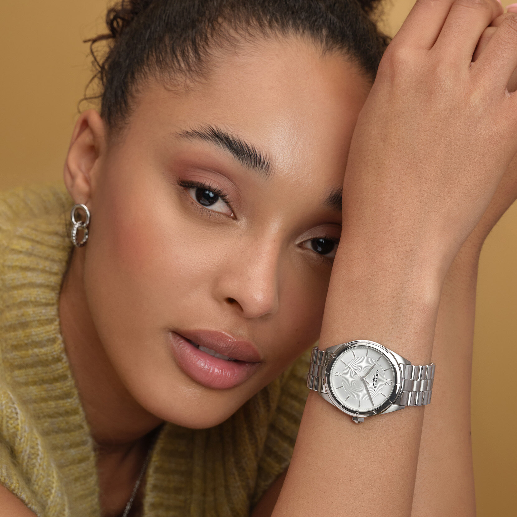 36mm Swirled Silver Bracelet Watch