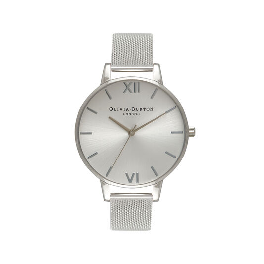 Silver Sunray Mesh Watch