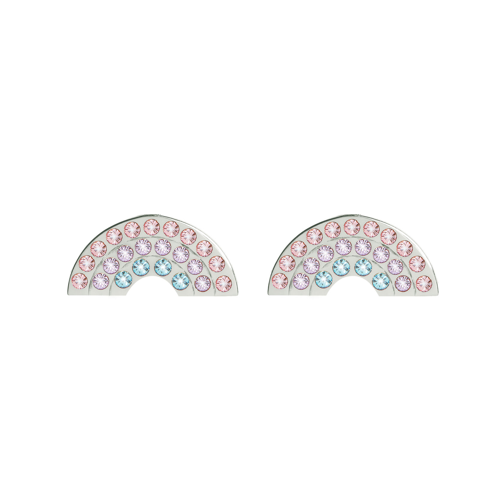 Rainbow  Silver Rainbow Stud Earrings
