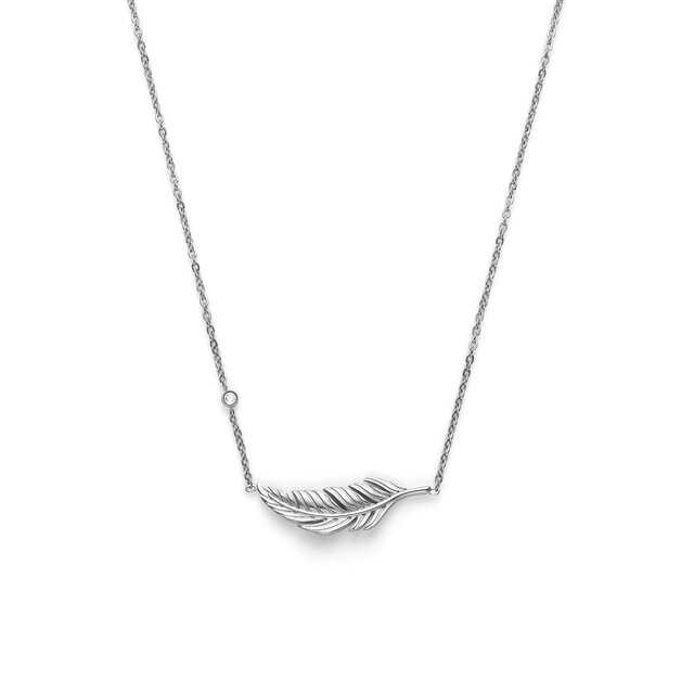 Collier Plume Argenté