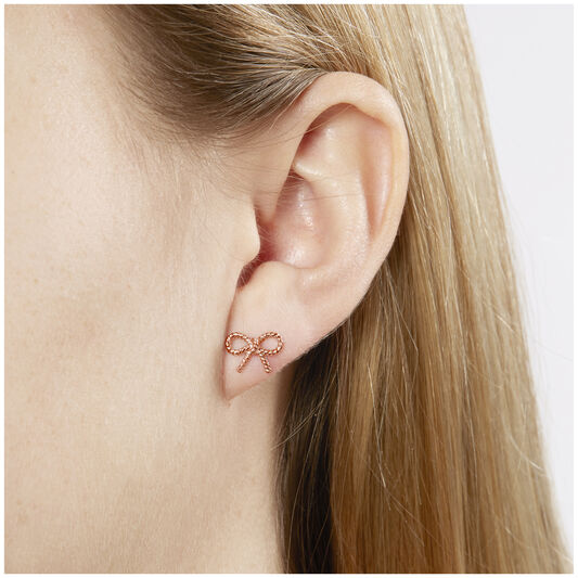Vintage Bow Rose Gold Earrings