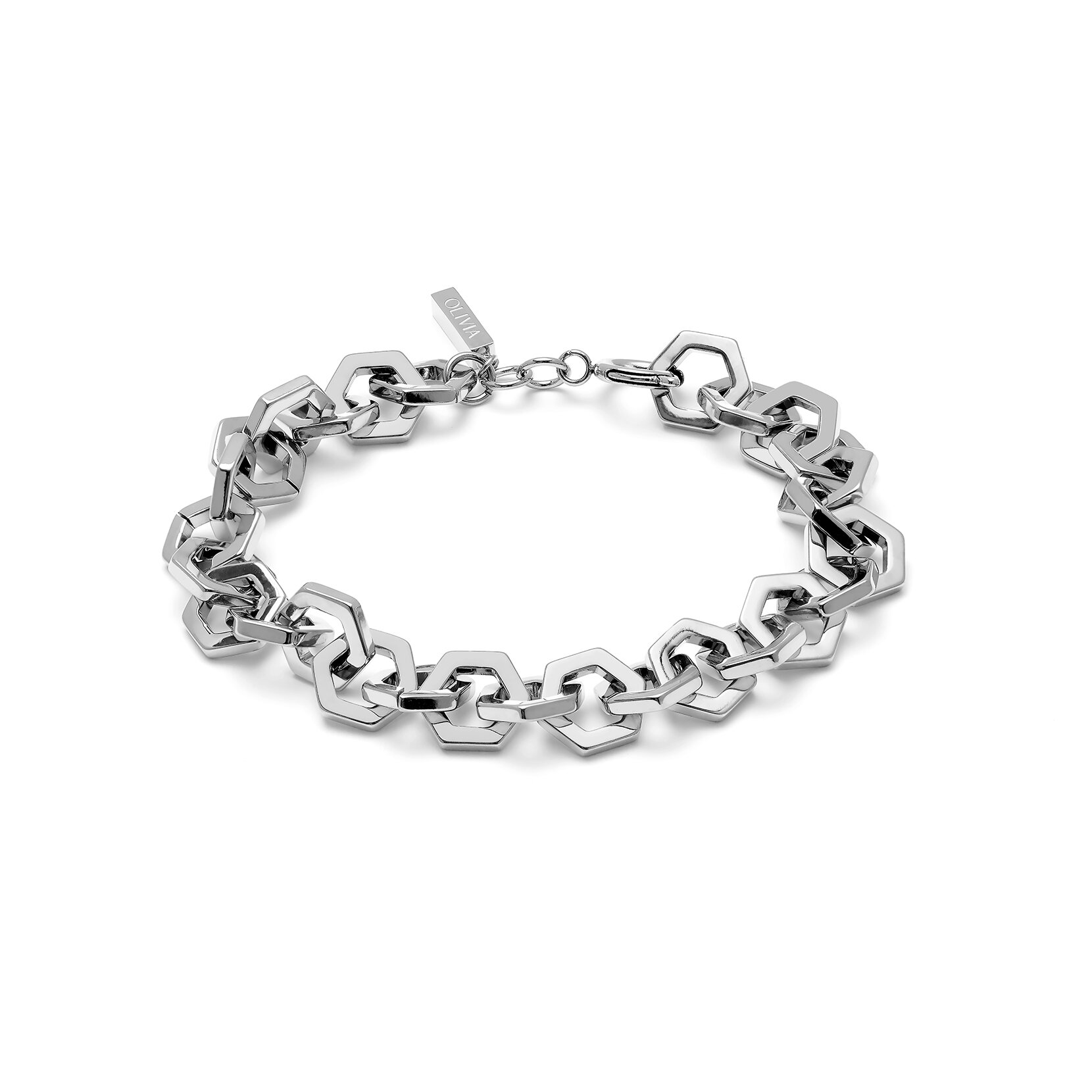 Honeycomb Silver Link Bracelet