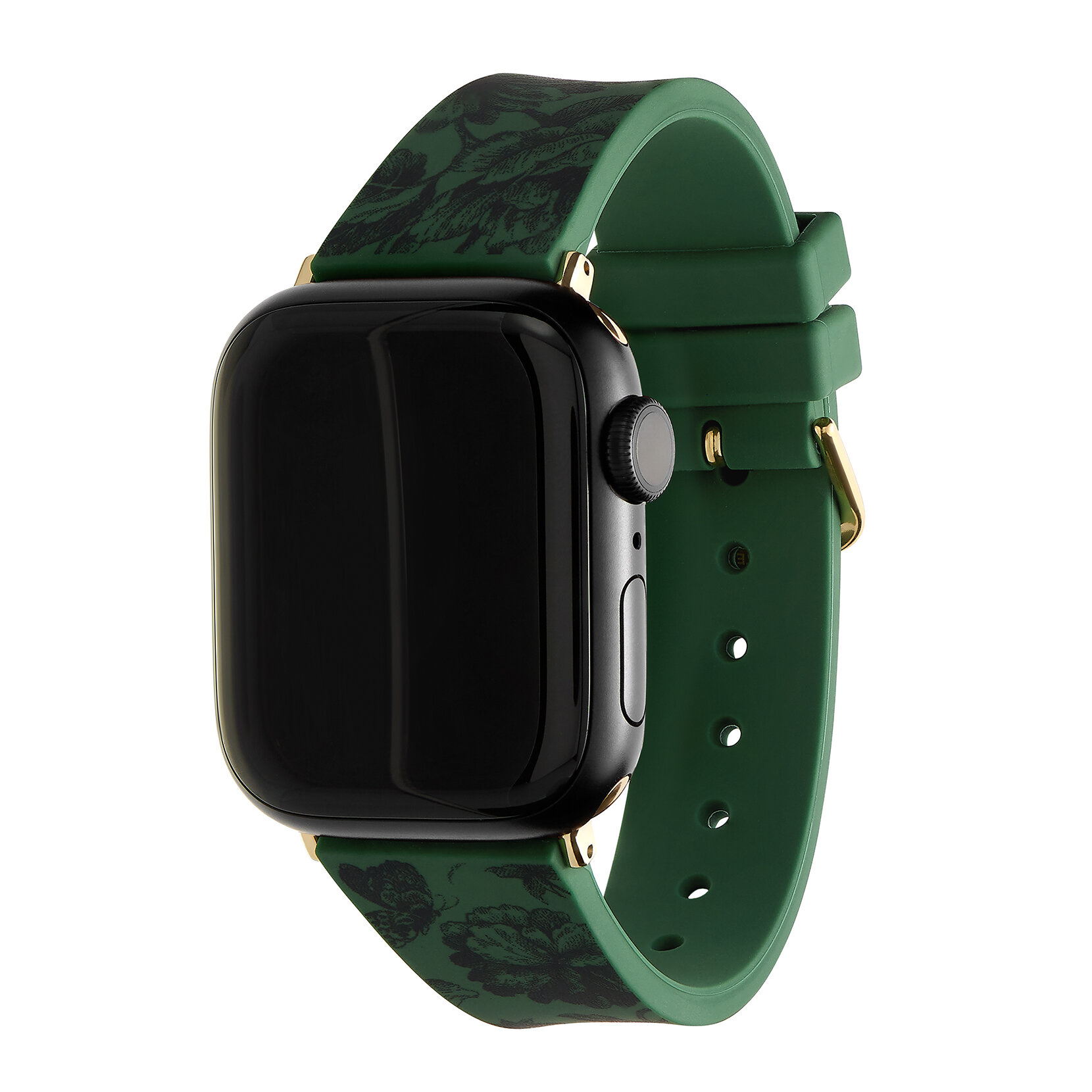 Bracelet en silicone Vert émeraude avec imprimé floral Onyx