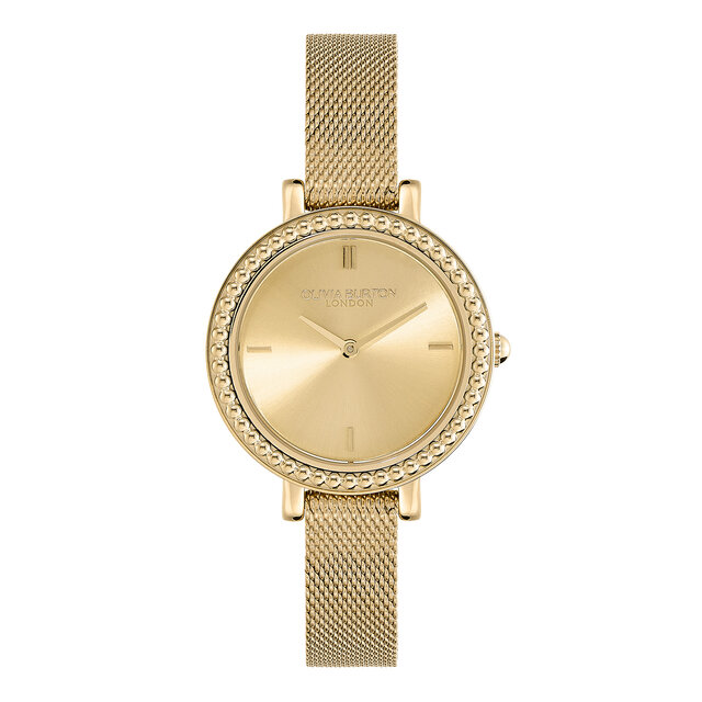 30mm Vintage Bead Gold Mesh Watch