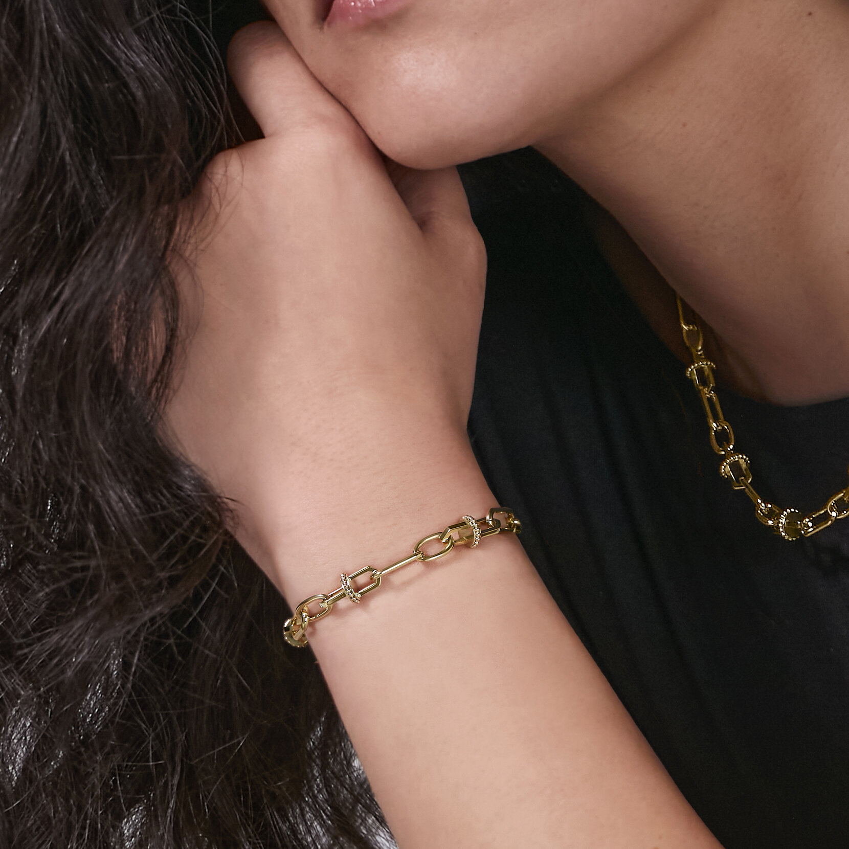 Mini Anchor Link Gold Plated Bracelet