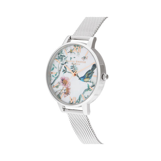 Painterly Prints Silver Mesh Watch