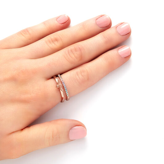 Rainbow Bee Ring Rose Gold (M)