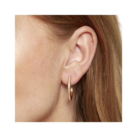 Gold Cubic Zironia Hoop Earrings