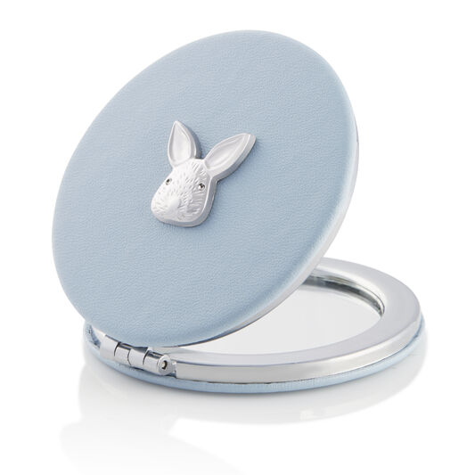 3D Bunny Compact Mirror Chalk Blue & Silver