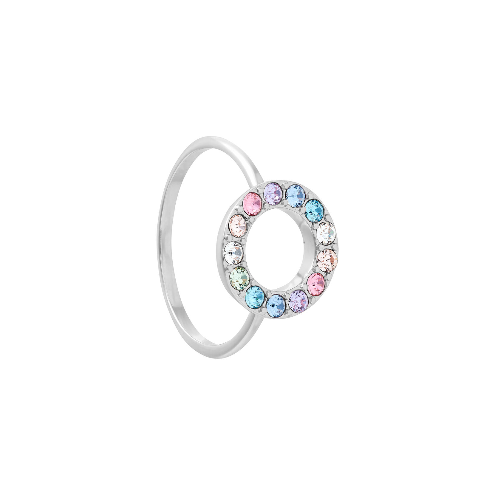 Silver Rainbow Halo Ring
