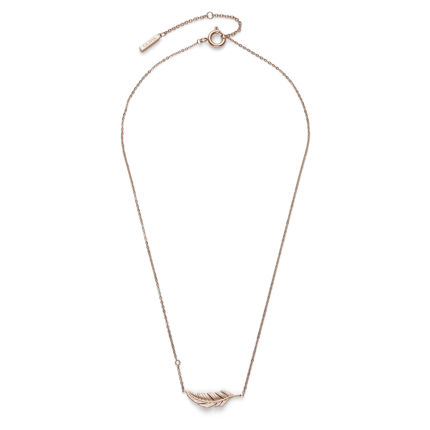 Feather Rose Gold Plated Necklace