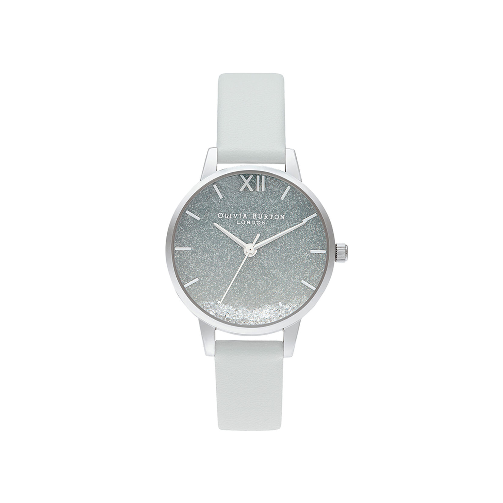 Wishing Wave Glitter Dial Eco Friendly Light Grey Sliver Olivia Burton London