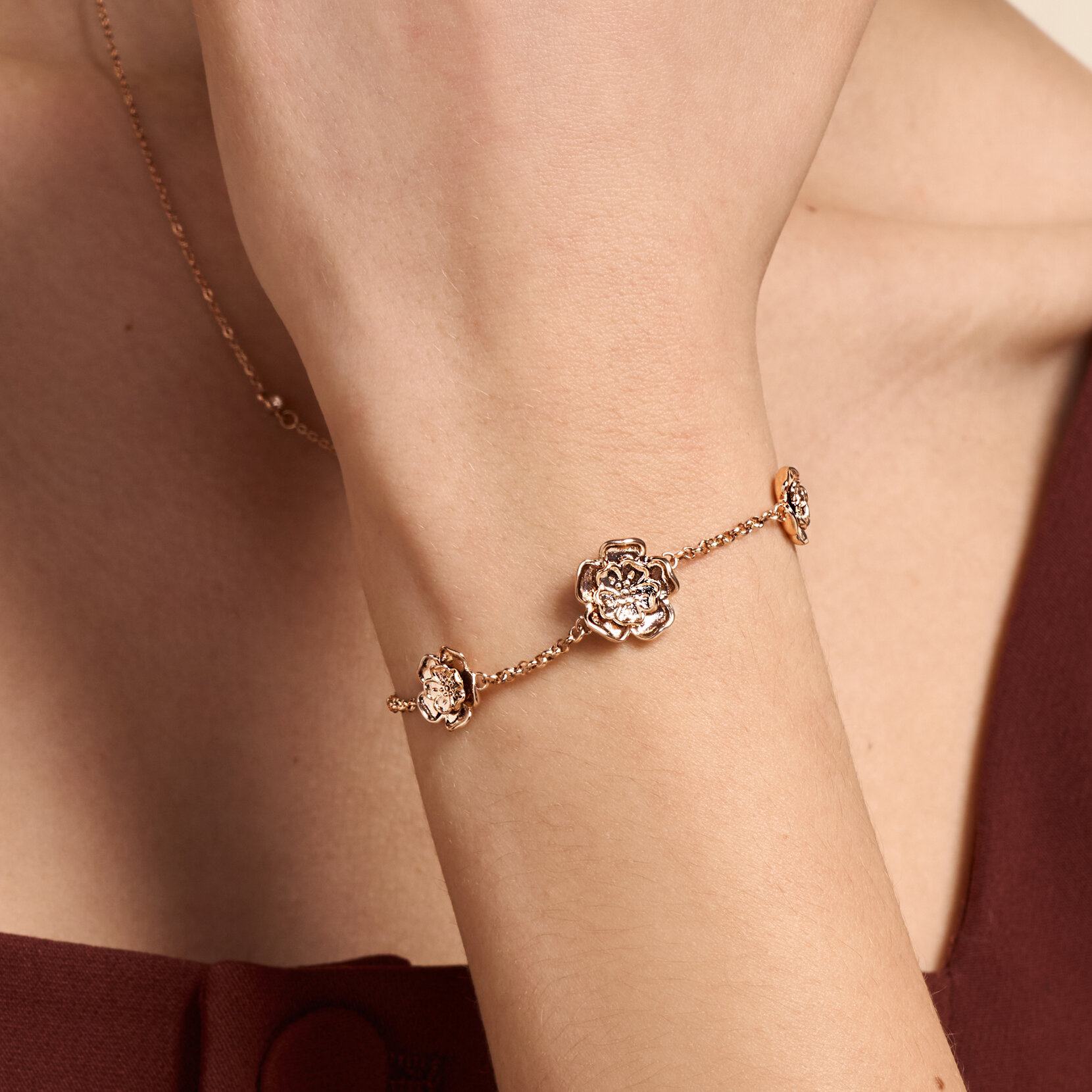 Tudor Rose Rose Gold Plated Bracelet