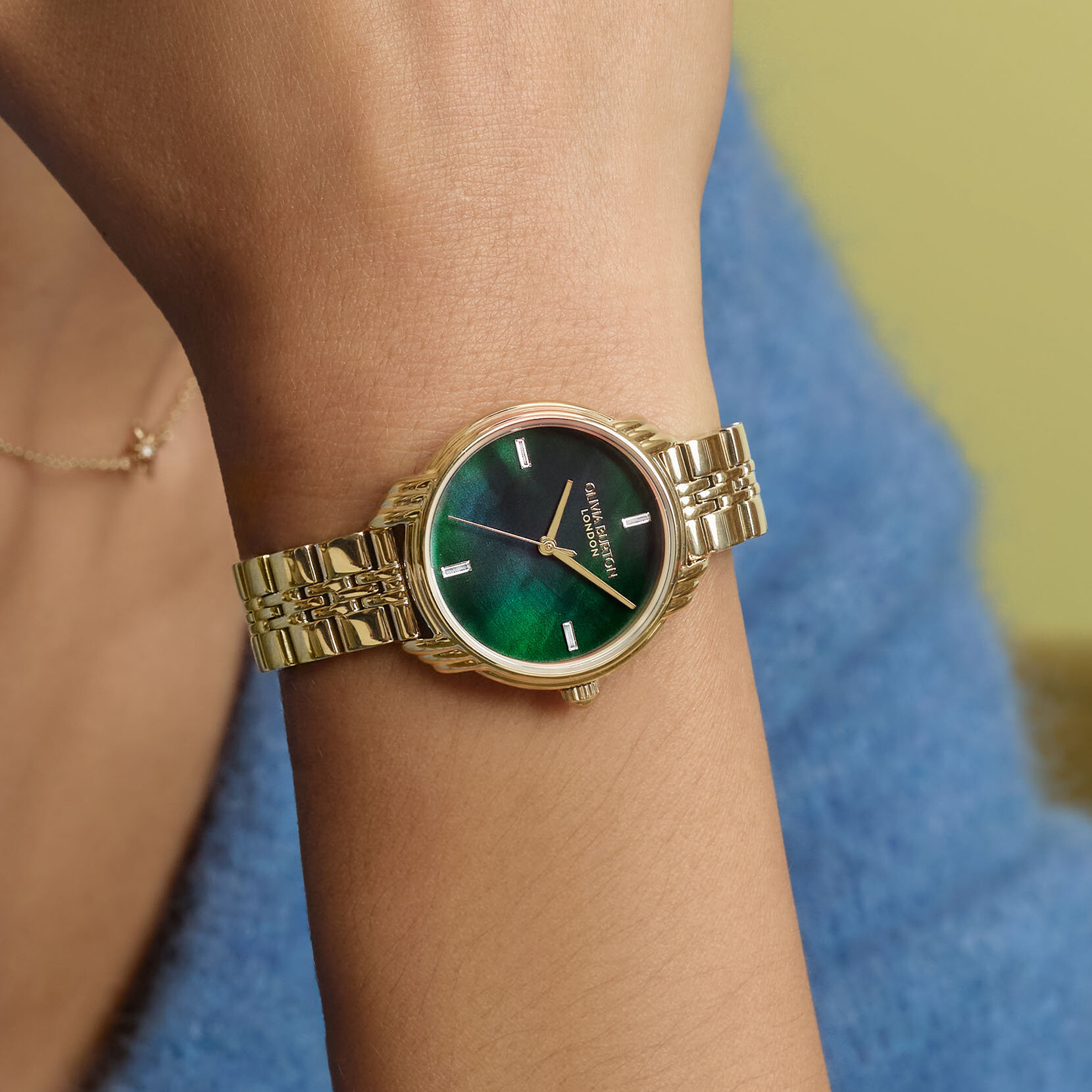 30mm Art Deco 2.0 Forest Green & Gold Bracelet Watch