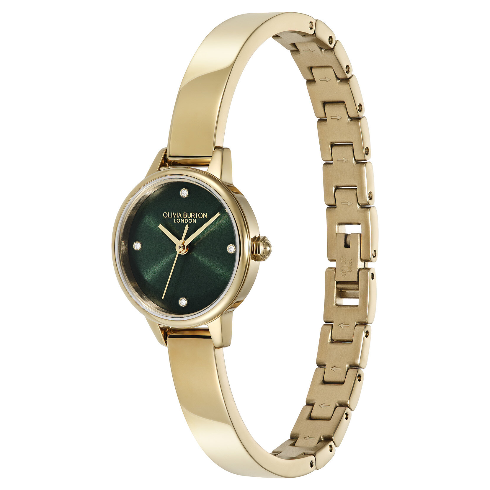 23mm Mini Forest Green & Gold Bangle Watch