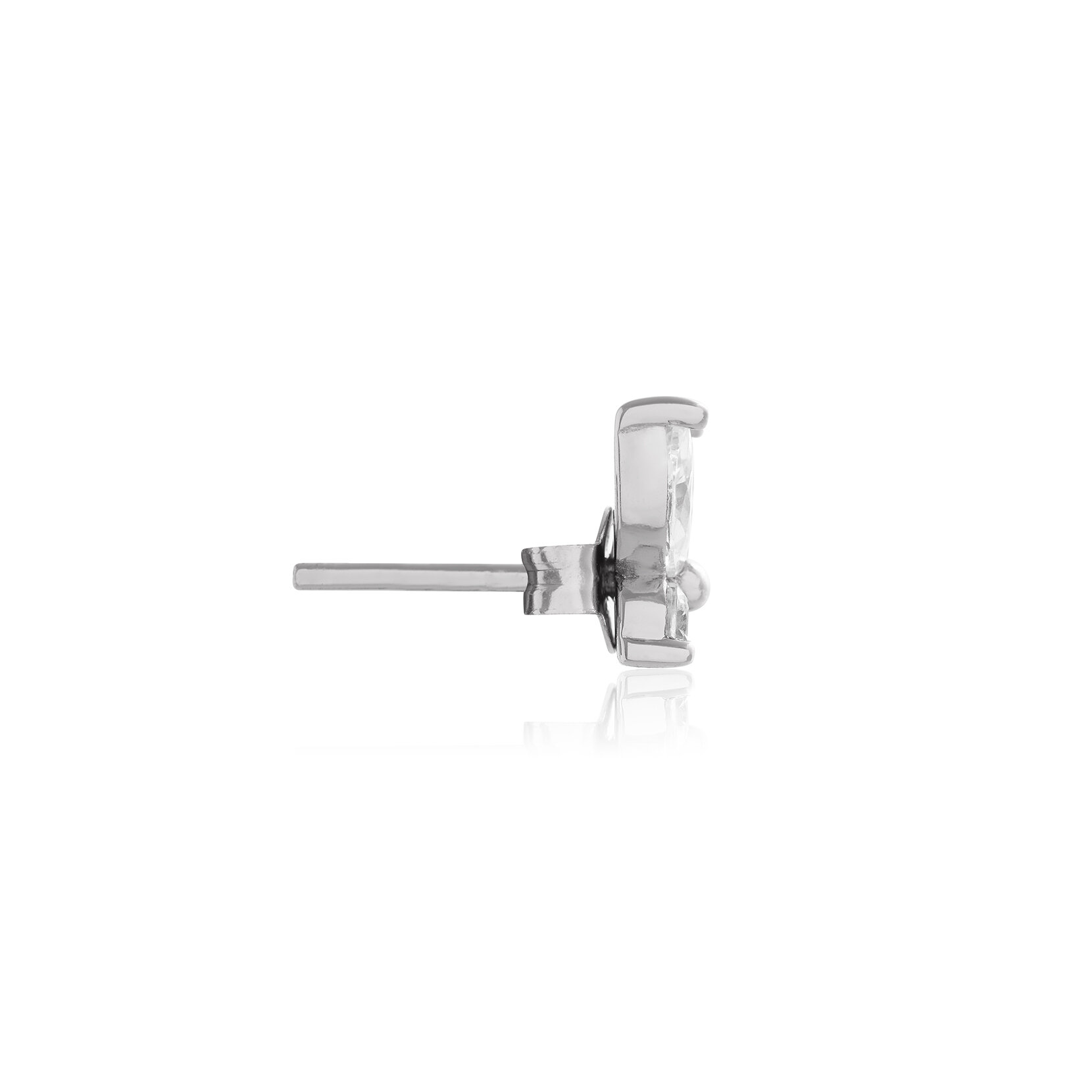 Silver Marquise Stud Earrings