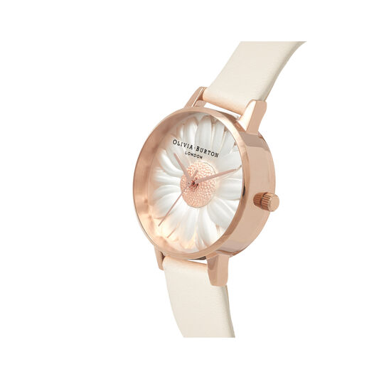 3D Daisy Vegan Nude & Rose Gold Watch