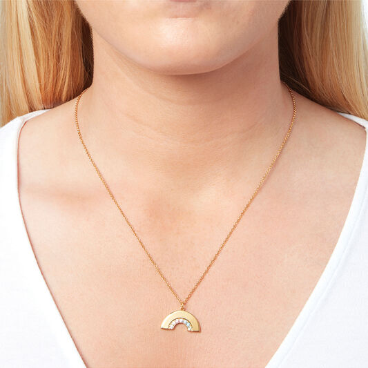 Rainbow Necklace Gold