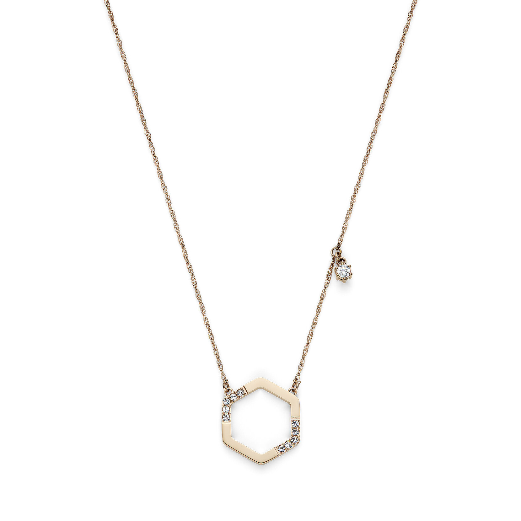 Crystal Honeycomb Rose Gold Plated Necklace