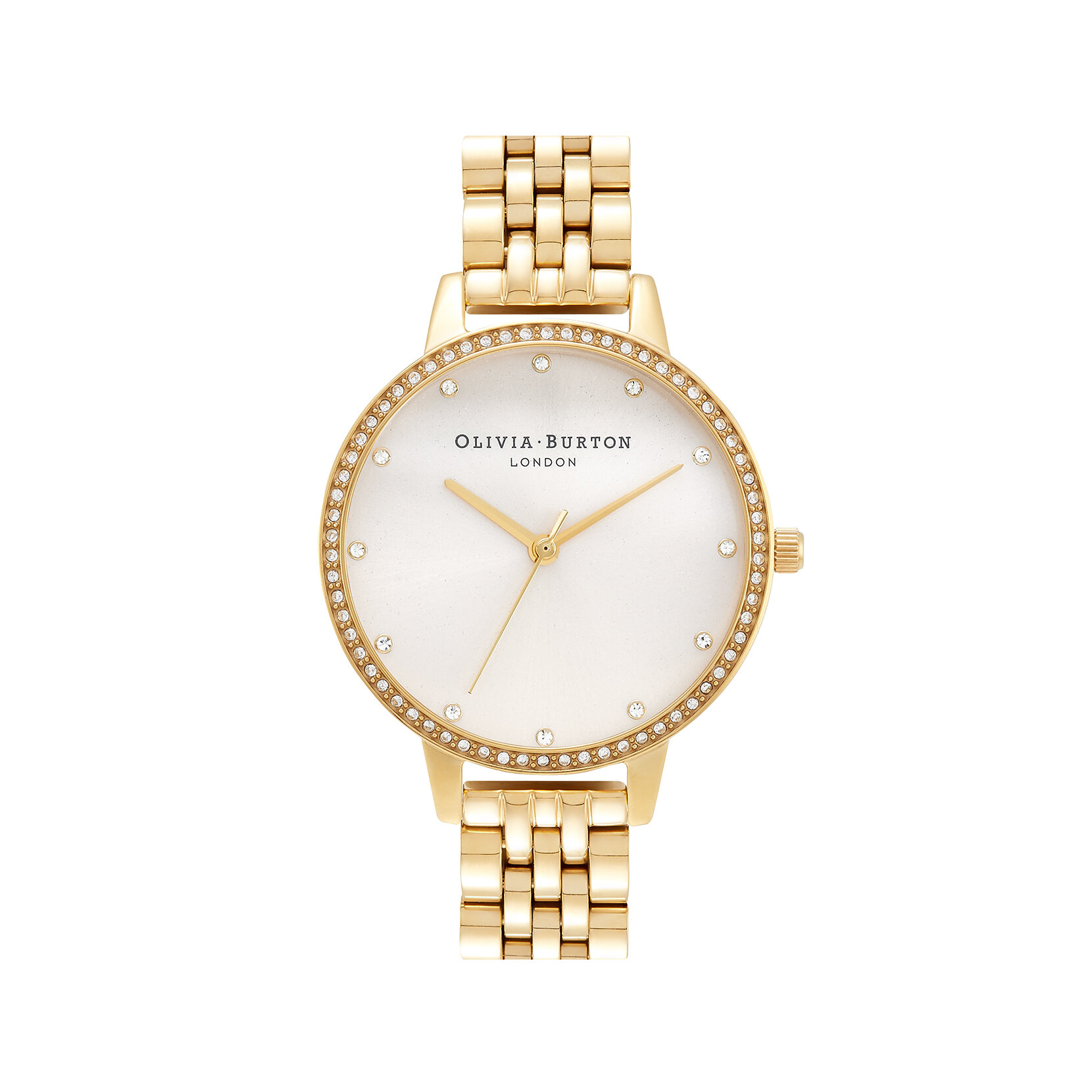 Montre Classic Sparkle Bezel à cadran Demi et bracelet nude et or