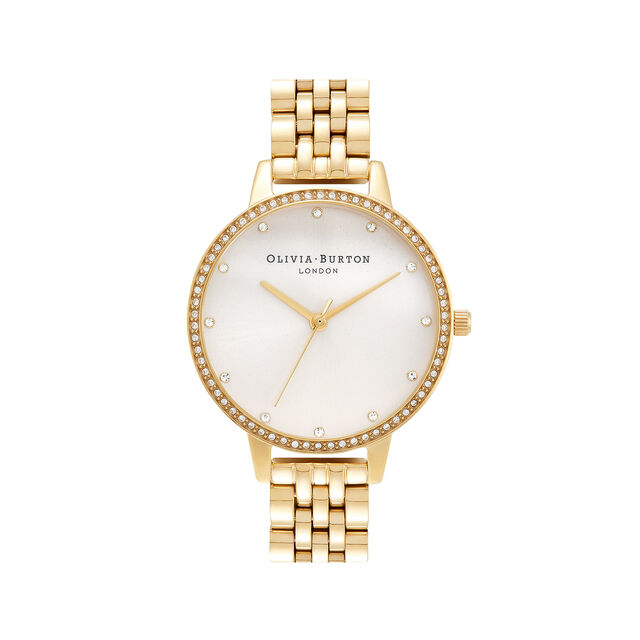 Classic Sparkle Bezel Demi Dial Nude & Gold Bracelet Watch